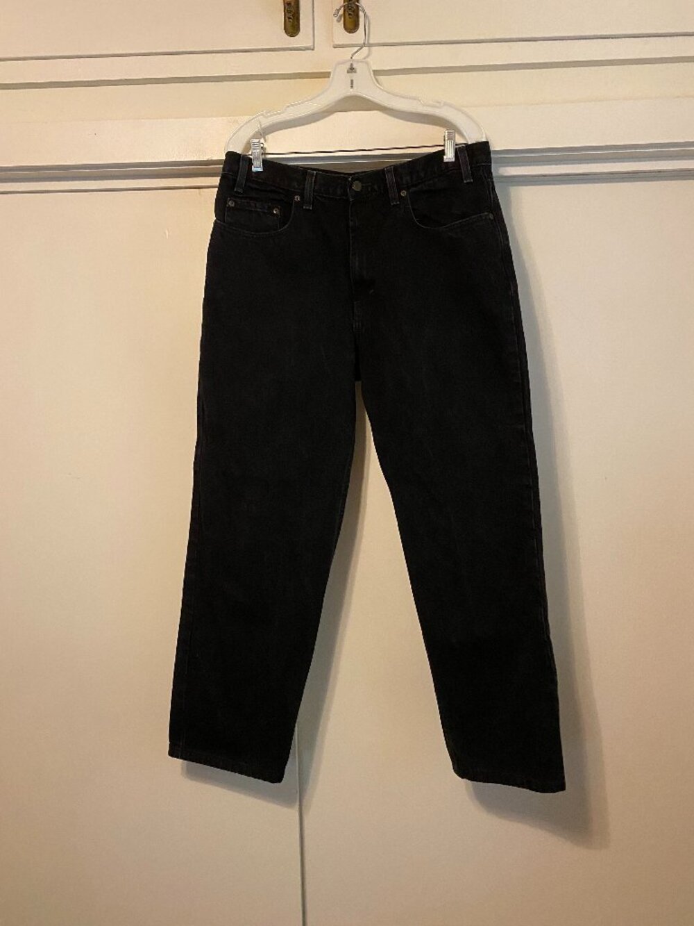Men's, black, preowned 36 X 30, 100% cotton, Kirkland jeans